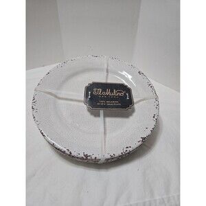 IL MULINO Rustic Crackle Salad Plates Heavyweight Ivory Melamine Set of 4 NWT